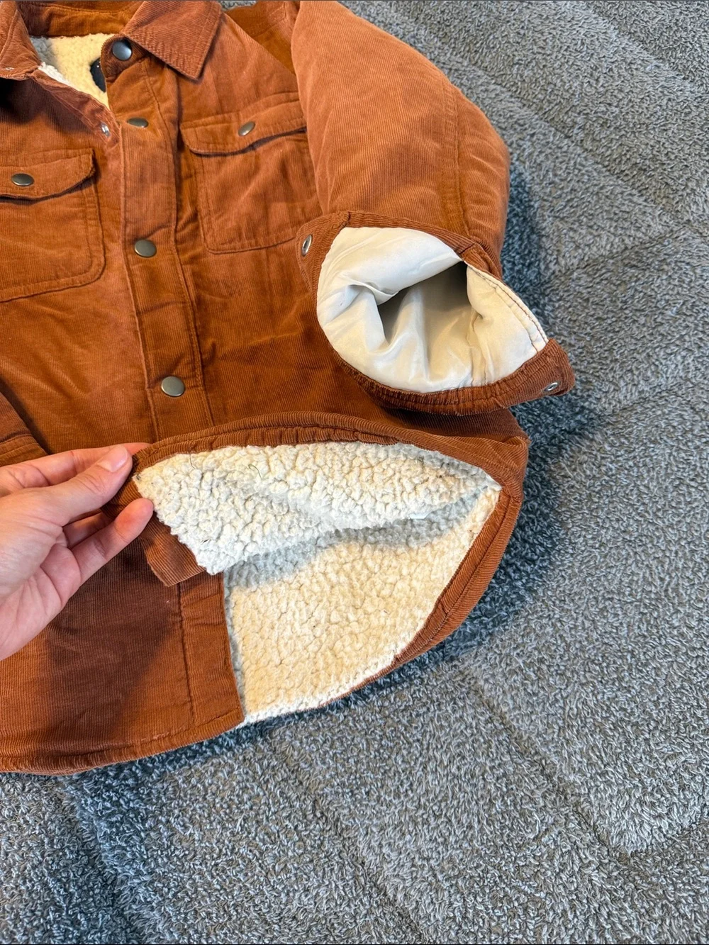 The Children's Place Rust Corduroy Sherpa-Lined Shirt Jacket
